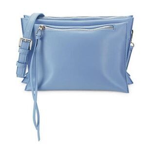 New Sam Edelman Maisie Blue Leather Passport Crossbody Bag